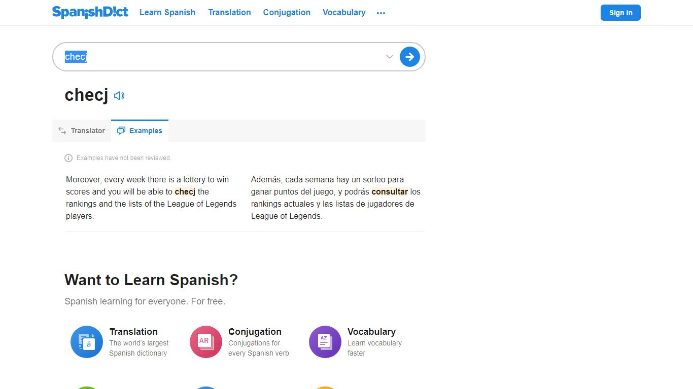 Examples of Checj in English | SpanishDict